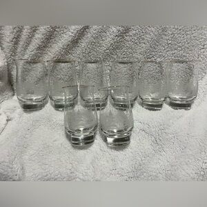 8- VINTAGE LIBBEY ETCHED WINTER SCENE GLASSES